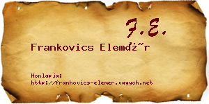 Frankovics Elemér névjegykártya