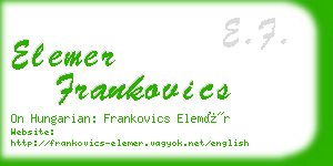 elemer frankovics business card